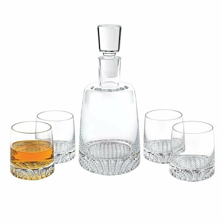 HOMEROOTS Mouth Blown European Crystal Whiskey Set, 5 Piece 376142